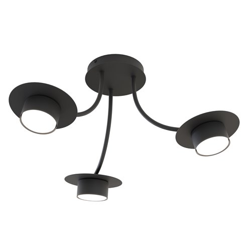 Lampa sufitowa ENSO 3 BL BLACK plafon, czarna, metal, loft