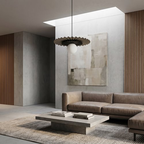 Lampa wisząca UMBRA 1 MOKKA BLACK nowoczesna beżowa metal