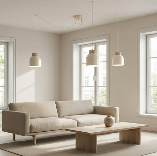 Lampa wisząca KRU 3 WHITE nowoczesna, biała, metal, pająk