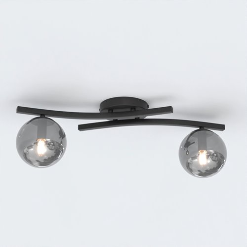 Lampa sufitowa OPUS 2 BL GRAFIT, plafon, klosz grafit czarny