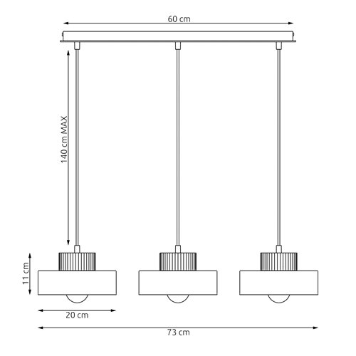 Lampa wisząca KIVI 3 BLACK nowoczesna, czarna, metal drewno