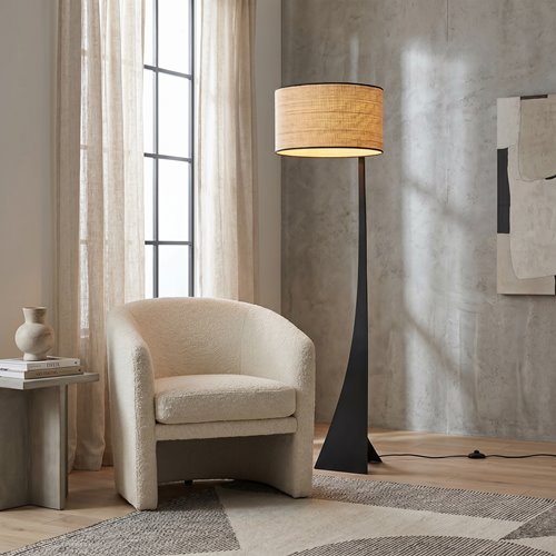Lampa podłogowa ESTRELLA LP1 RATTAN boho, abażur rattan