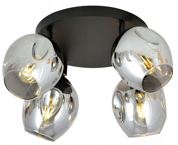Lampa sufitowa FLOW 4 GRAFIT loft klosz czarna grafit