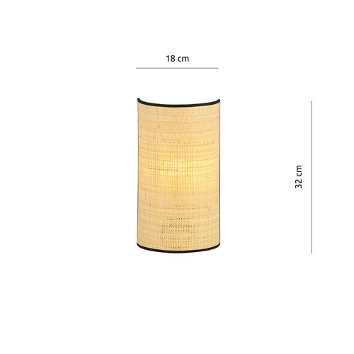 Kinkiet ASTON K1 oryginalny, boho, abażur, rattan