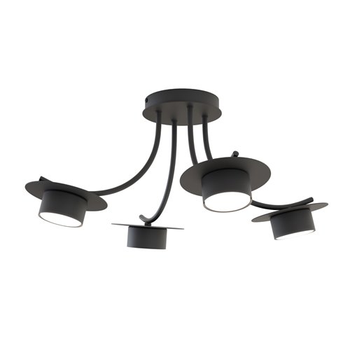 Lampa sufitowa ENSO 4 BL BLACK plafon, czarna, metal, loft