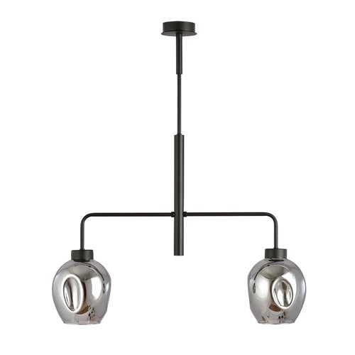 Żyrandol LUKKA 2 BLACK/GRAFIT minimalistyczny, czarny, klosz