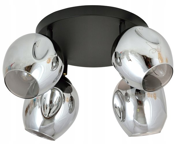 Lampa sufitowa FLOW 4 GRAFIT loft klosz czarna grafit