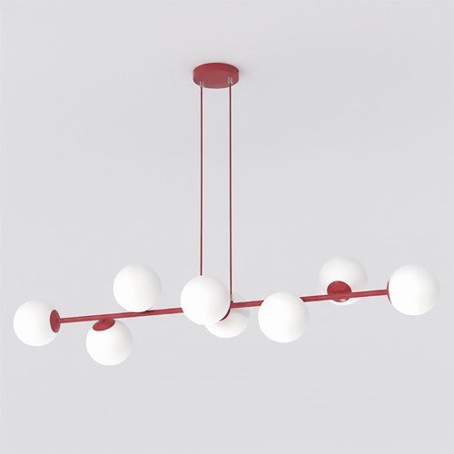 Lampa wisząca MAGNUS 8 BURGUNDY OPAL nowoczesna, klosz