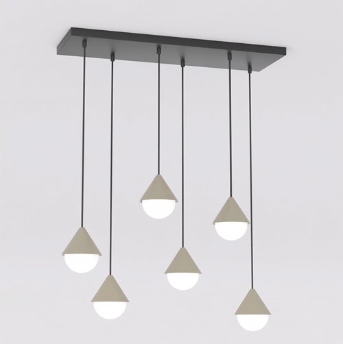 Lampa wisząca GIRO 6 BL MOKKA nowoczesna, beżowa, metal