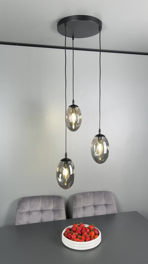 Lampa wisząca ASTRAL 3 BL PREMIUM GRAFIT klosze DESIGN