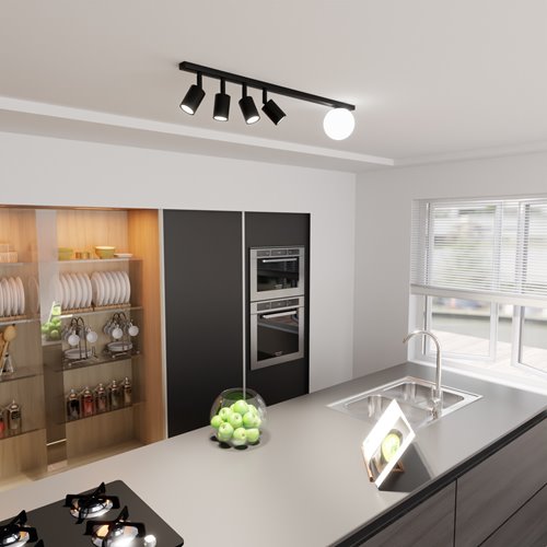 Lampa sufitowa BASTER 5 BLACK nowoczesna, minimalistyczna