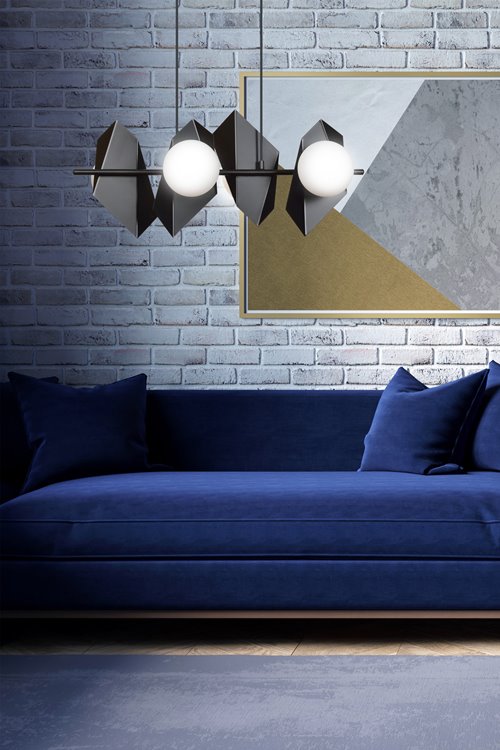Lampa wisząca DRIFTON 4 BLACK nowoczesna klosz czarno/biała