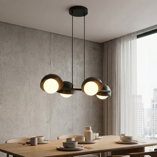 Lampa wisząca BOOM 4 BLACK nowoczesna, czarna, metal