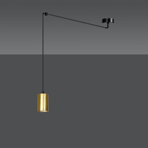 Lampa wisząca TRAKER 1 BL/GOLD nowoczesna pająk czarno/złota