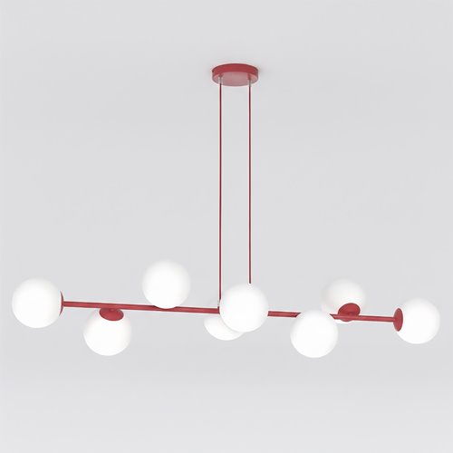 Lampa wisząca MAGNUS 8 BURGUNDY OPAL nowoczesna, klosz