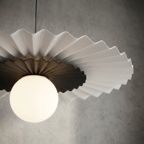 Lampa wisząca UMBRA 1 WH BLACK nowoczesna czarna biała metal