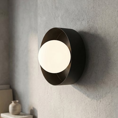 Kinkiet LULU K1 BLACK nowoczesny, czarny, metal