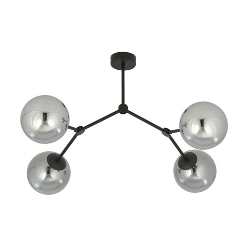 Lampa sufitowa SPACE 4 BL/GRAFIT kule klosze czarna/grafit