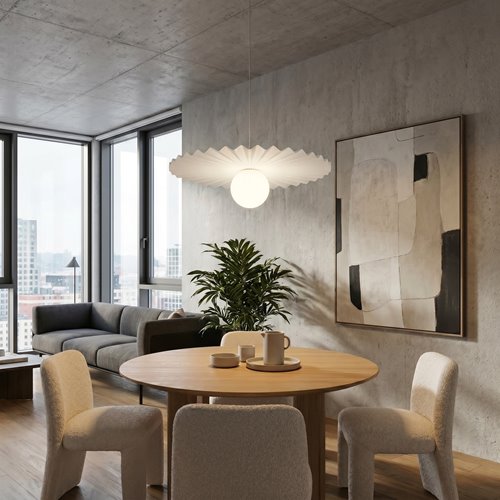 Lampa wisząca UMBRA 1 WHITE nowoczesna, biała, metal, fala