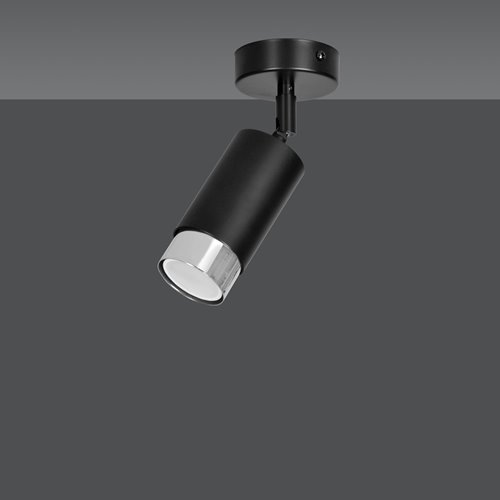 Lampa sufitowa HIRO 1 BL/CHROME tuby metal, czarny/chrom
