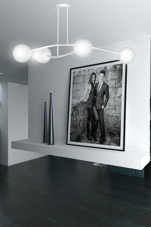 Lampa sufitowa HALLDOR 4 WHITE klasyczna klosz biała