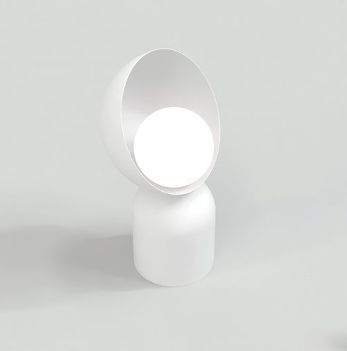 Lampka nocna BOTO LN1 WHITE metal, biała, nowoczesna