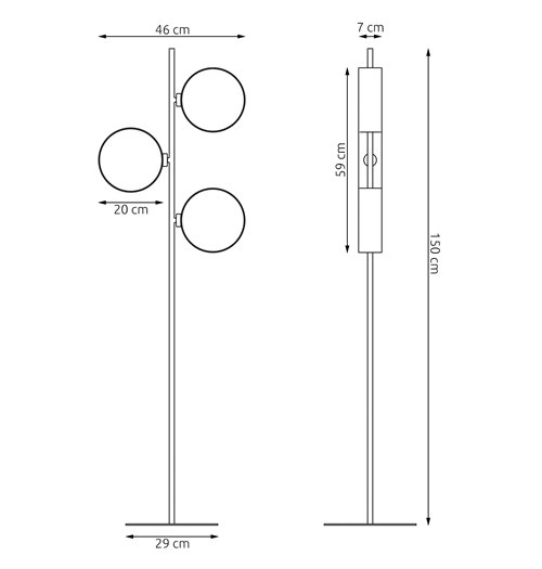 Lampa podłogowa DRUMZ LP3 BLACK nowoczesna, czarna, abażur