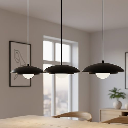 Lampa wisząca SKIN 3 BLACK nowoczesna, czarna, metal
