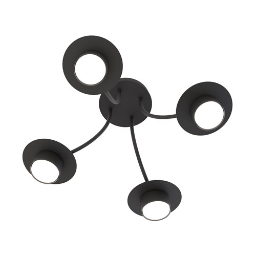 Lampa sufitowa ENSO 4 BL BLACK plafon, czarna, metal, loft