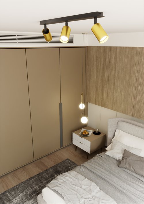 Lampa sufitowa ZEN 3 BLACK minimalistyczna tuba czarno/złota