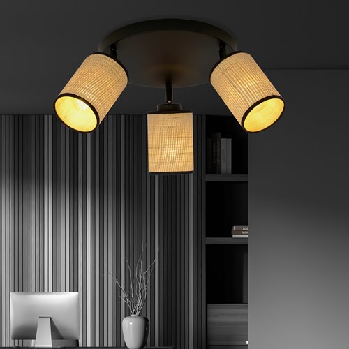 Lampa sufitowa YOGA 3 PREMIUM BLACK nowoczesna, boho, rattan