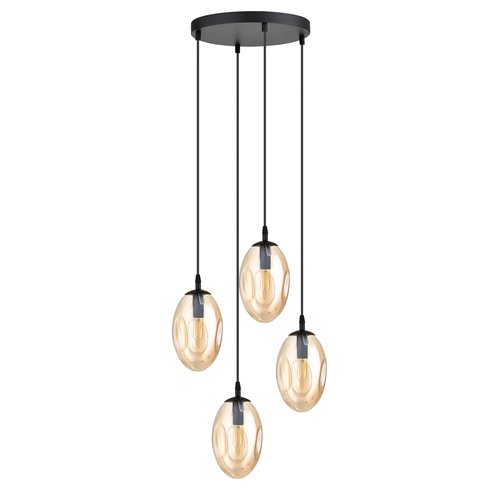 Lampa wisząca ASTRAL 4 BL PREMIUM MIODOWY klosze DESIGN
