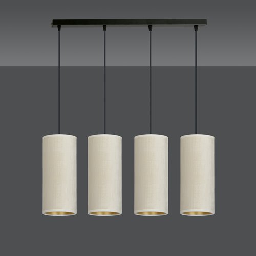 Lampa wisząca BENTE 4 BL WHITE abażur welur biały