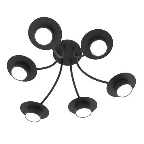 Lampa sufitowa ENSO 6 BL BLACK plafon, czarna, metal, loft