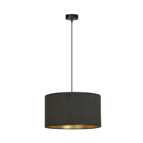 Lampa wisząca HILDE 1 BL BLACK abażur welur czarny