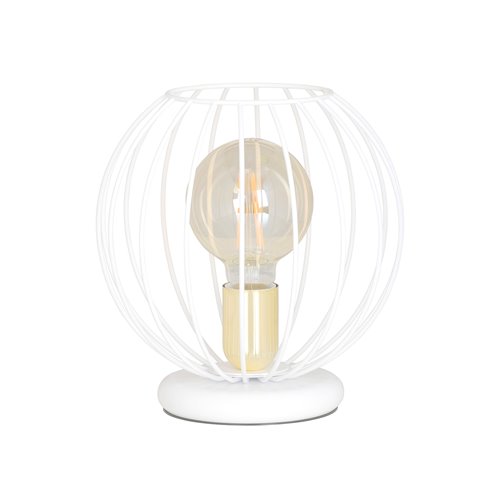 Lampka nocna ALBIO LN1 WHITE nowoczesna loft biało/złota