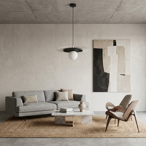 Lampa wisząca UMBRA 1 WH BLACK nowoczesna czarna biała metal