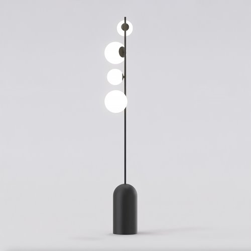 Lampa podłogowa ETNO LP4 BL BLACK nowoczesna, czarna, metal