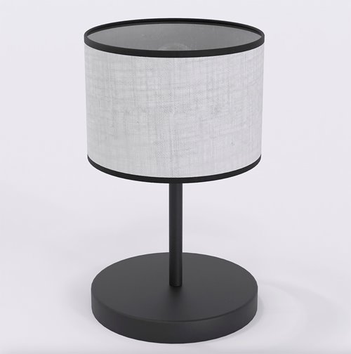 Lampka nocna ECO LN1 GRAY abażur, szara, klasyczna