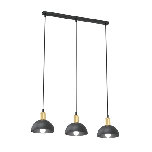 Lampa wisząca MOTO 3 BL, loft, metal, czarna, złota