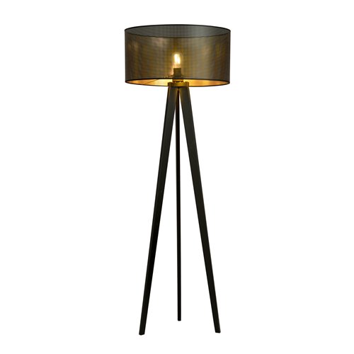 Lampa podłogowa ASTON LP1 BLACK/GOLD abażur czarno/złoty