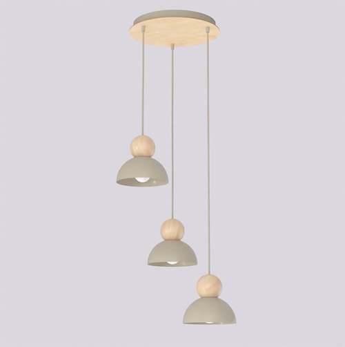 Lampa wisząca KAKI 3PREM MOKKA nowoczesna, beżowa, metal