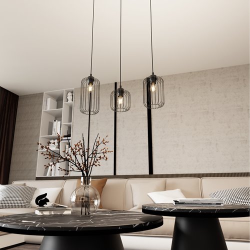 Lampa wisząca VANDER 3 BL loft, nowoczesna, czarna