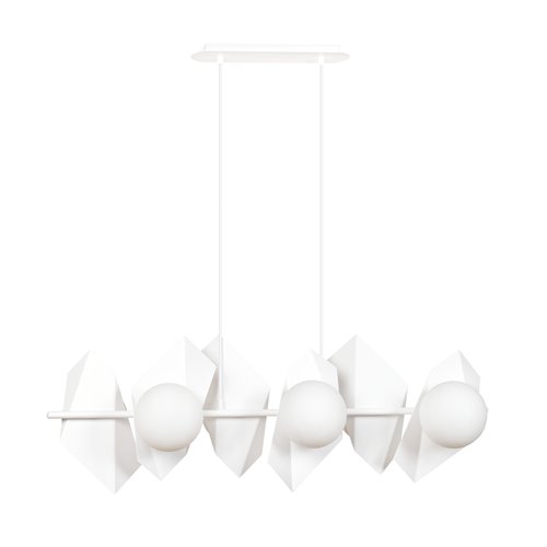 Lampa wisząca DRIFTON 6 WHITE nowoczesna, klosz, biała