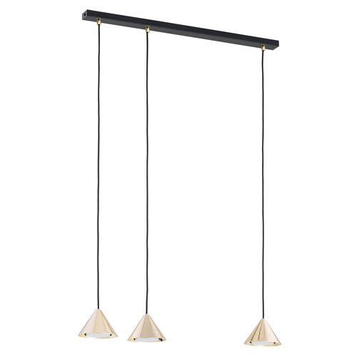 Lampa wisząca ELIT 3 BL GOLD złoty, regulowana, glamour