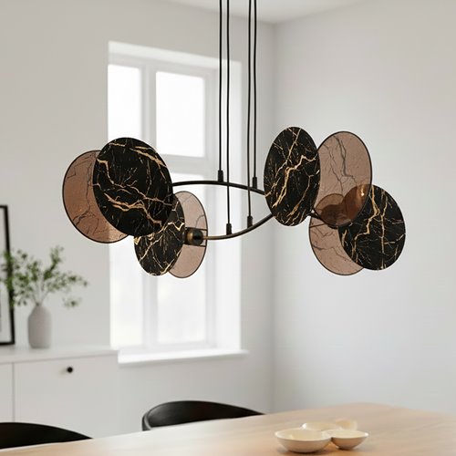 Lampa wisząca MOTIF 4 MARBLE wyjątkowa, abażur, marmur