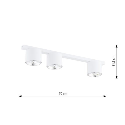 Lampa sufitowa NANO 3 WHITE minimalistyczna, listwa, biały