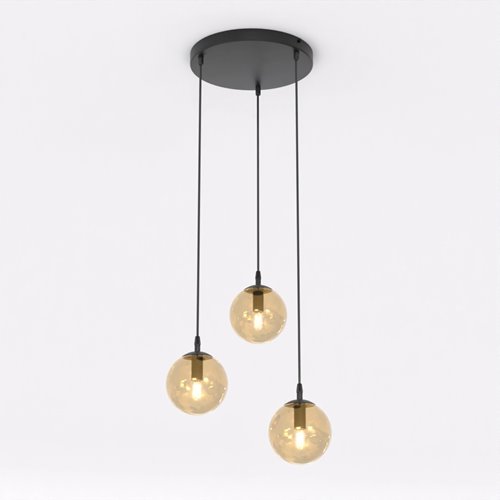 Lampa wisząca COSMO 3 BL PREMIUM MIODOWY loft, klosz miodowy