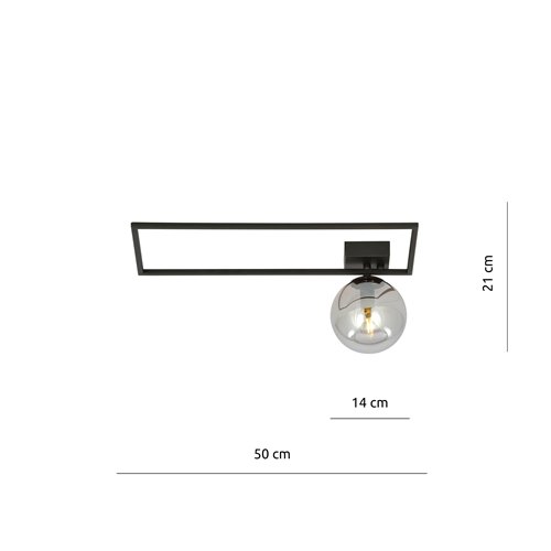 Lampa sufitowa IMAGO 1A BL GRAFIT loft, klosz, czarna/grafit