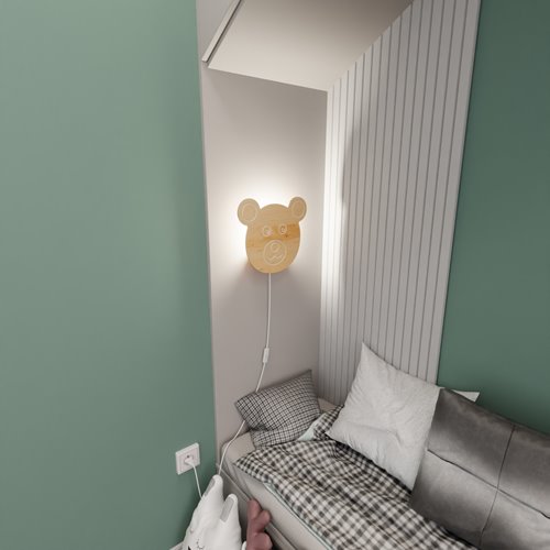Kinkiet TED K1 oryginalny, drewno, dziecięcy